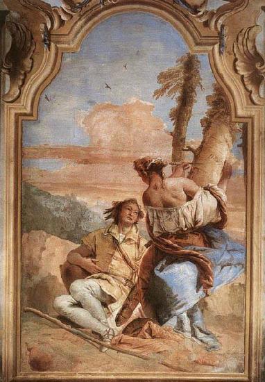 Giovanni Battista Tiepolo Angelica Carving Medoro's Name on a Tree oil painting image
